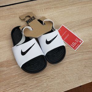 New Nike Kawa Slide Baby Toddler Boys Girls Shoes 10c White Black BV1094